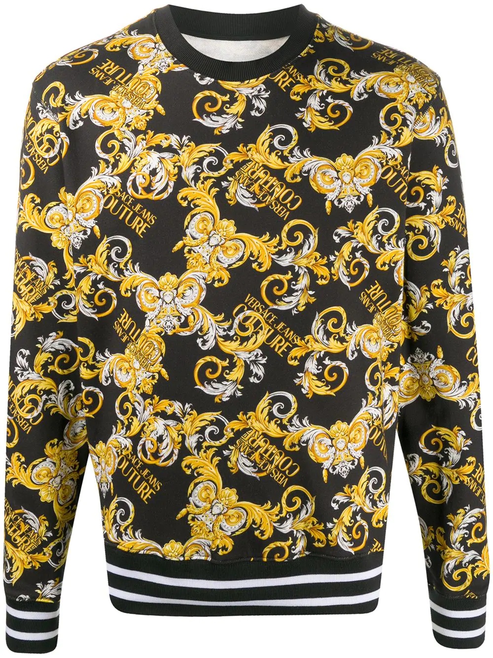 Logo Baroque-print cotton sweatshirt - 1