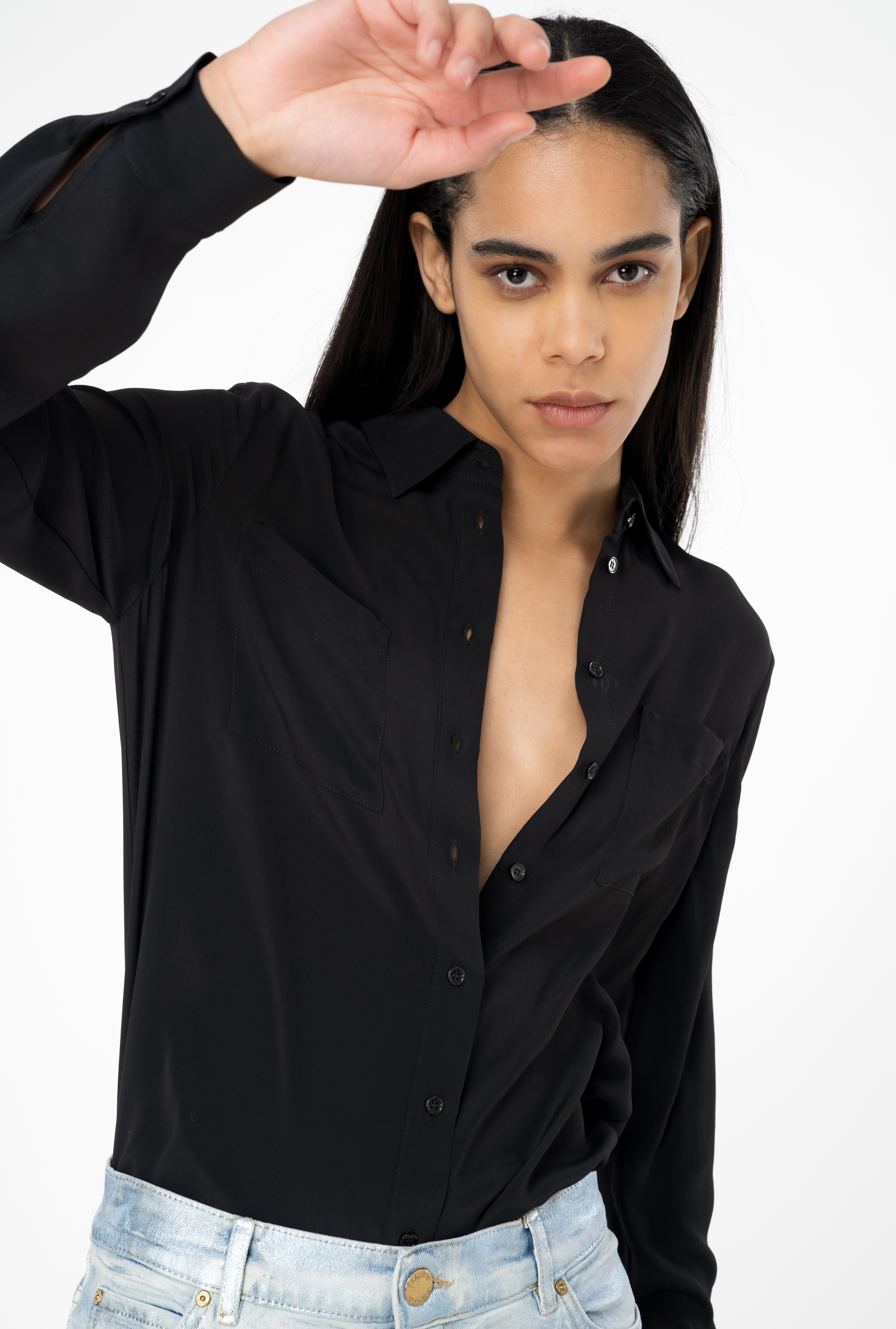 SILK-BLEND SHIRT WITH BREAST POCKET - 5