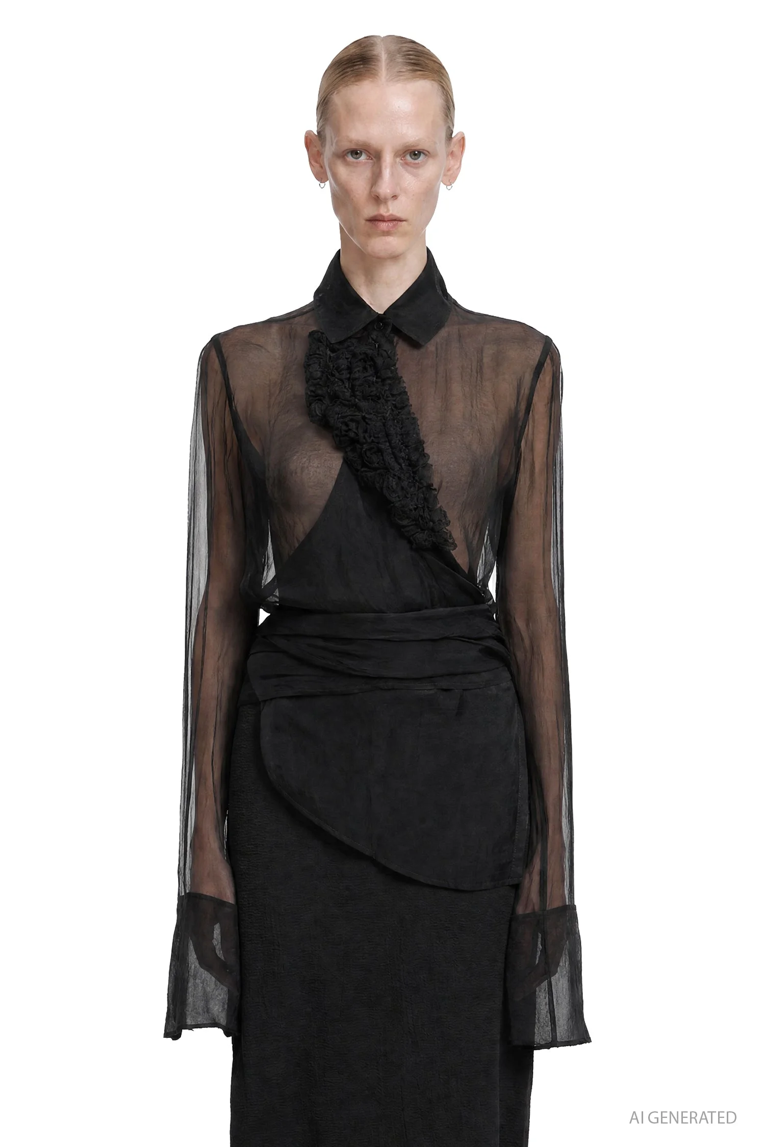 Organza Flower Shirt - 1