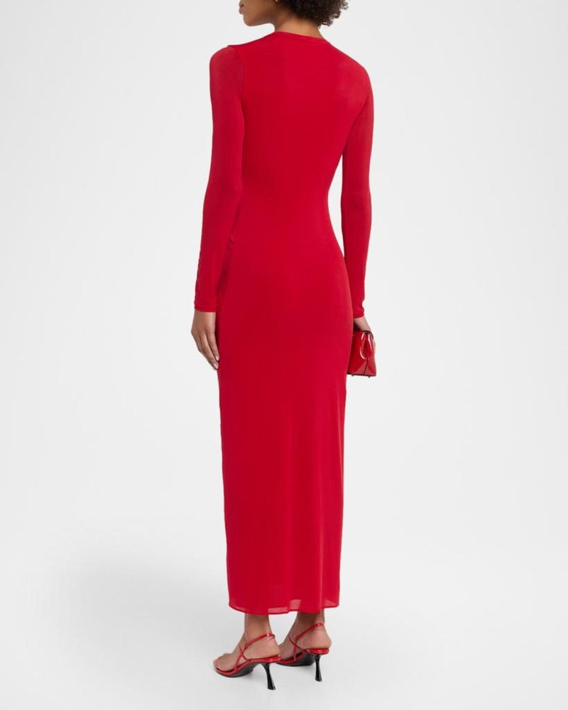 Selena Ruched Long-Sleeve Midi Dress 3