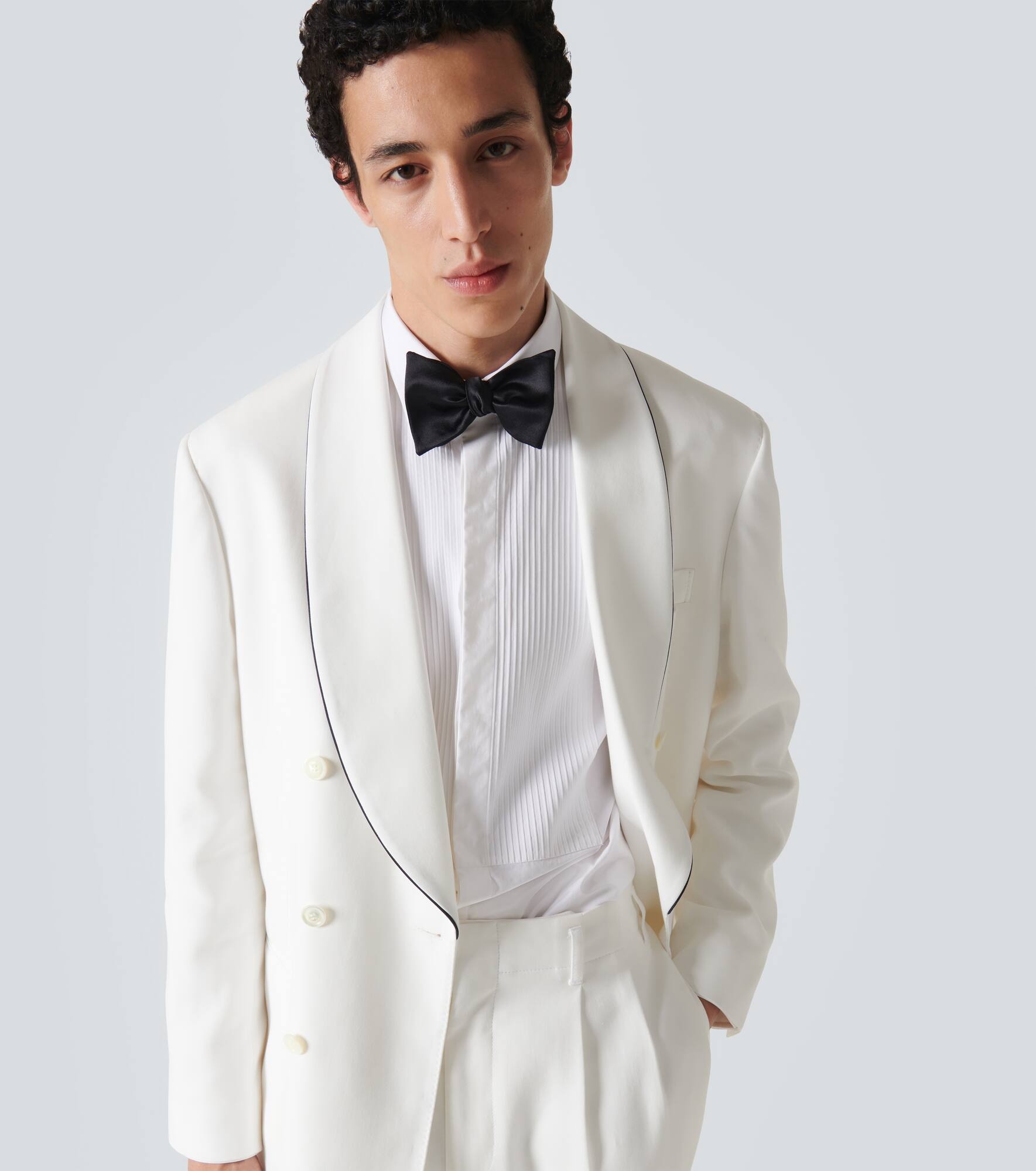 Silk and cotton satin bow tie - 2