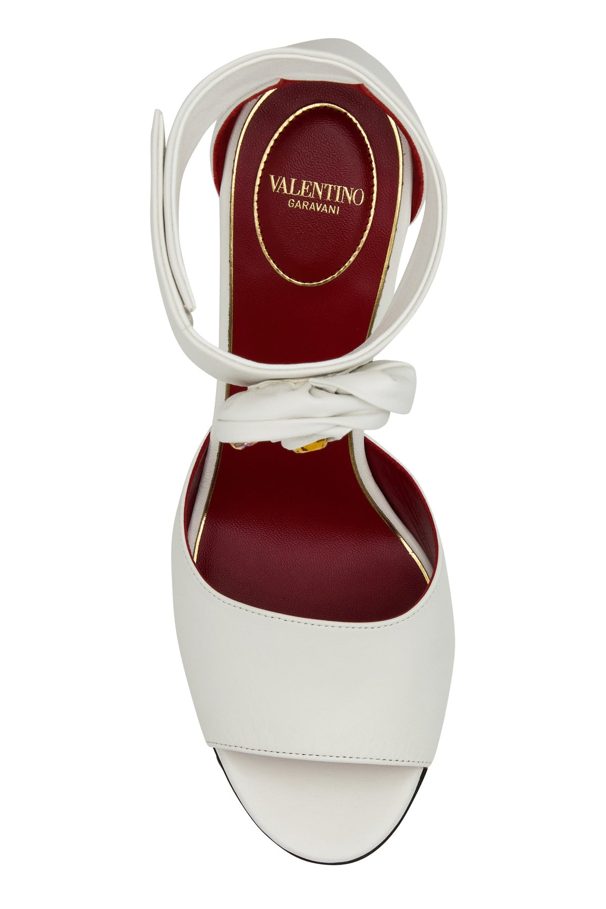 White leather Drip Rose sandals - 4