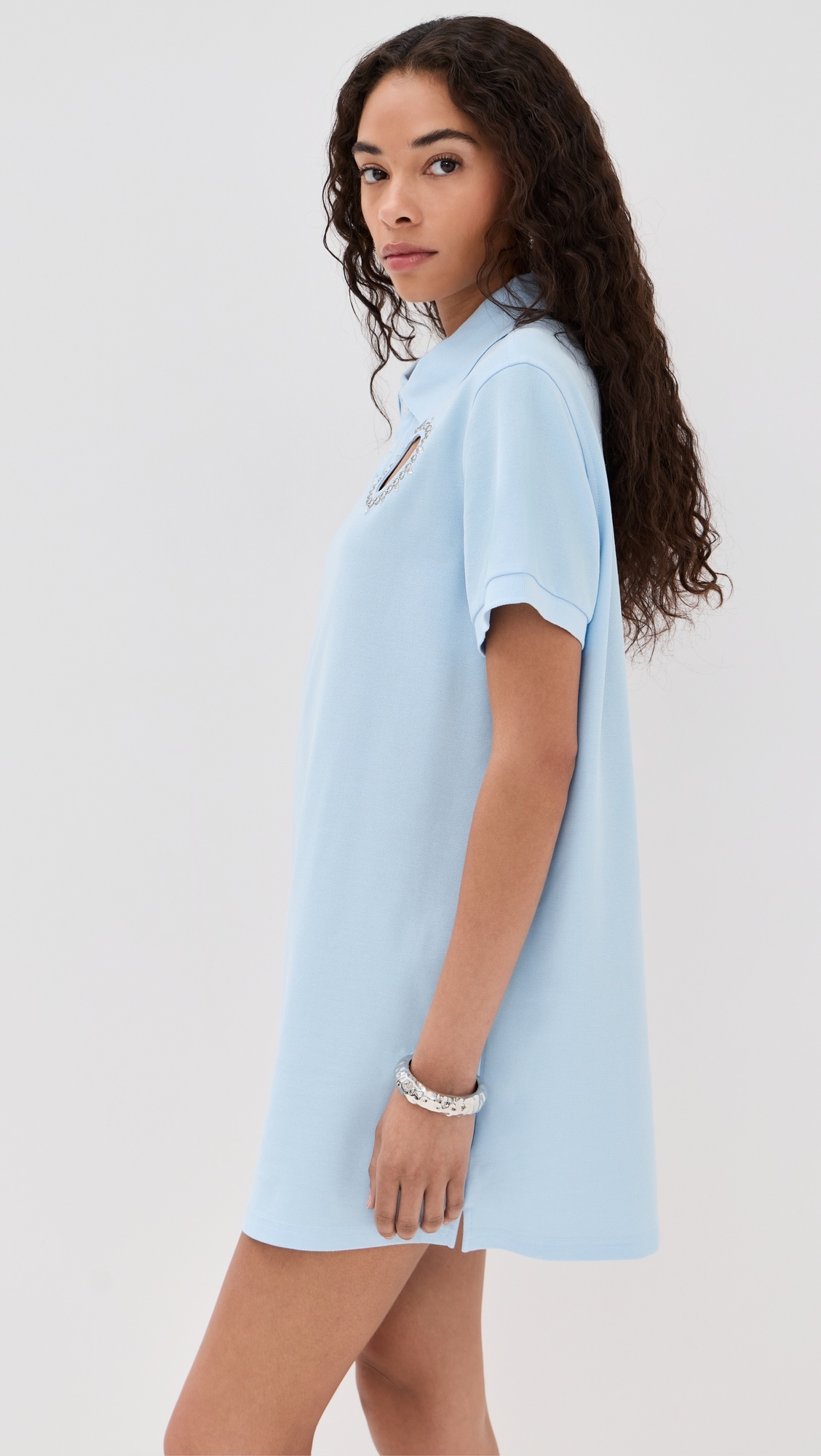 Crystal Heart Cutout Polo Dress - 4