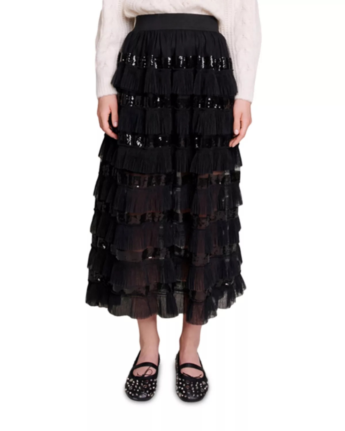 Josephy Sequined Ruffled Maxi Skirt - 1