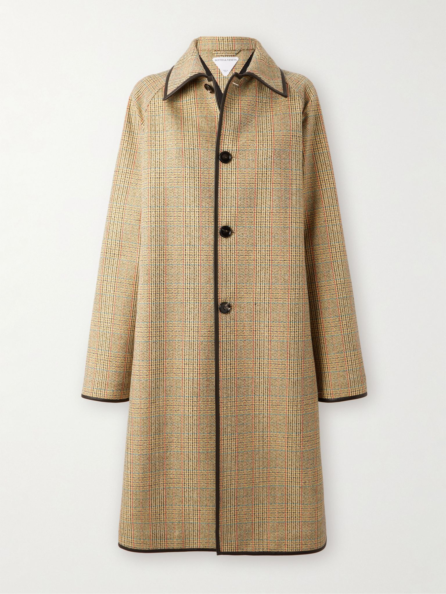 Plaid woven coat Light brown - 1