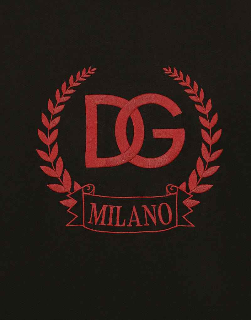 Cotton T-shirt with DG Milano logo embroidery 4