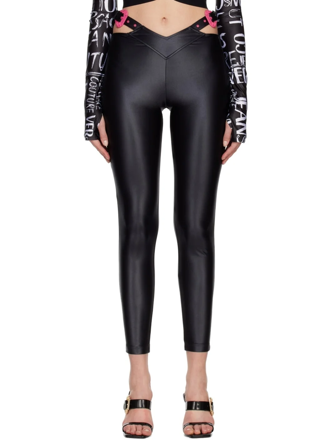 Black Shiny Leggings - 1