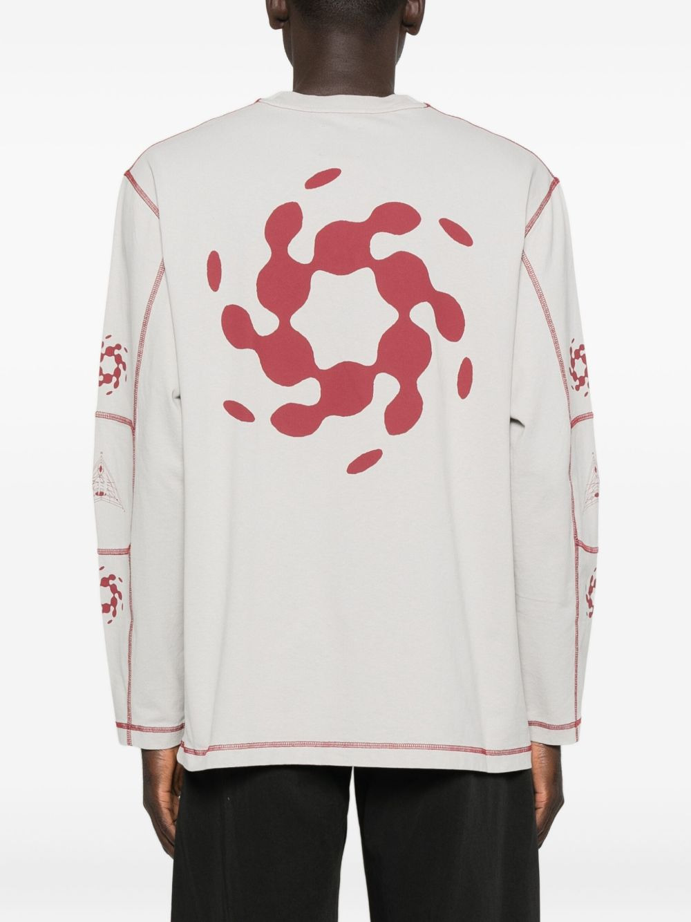 stitch-detail long-sleeve T-shirt - 3