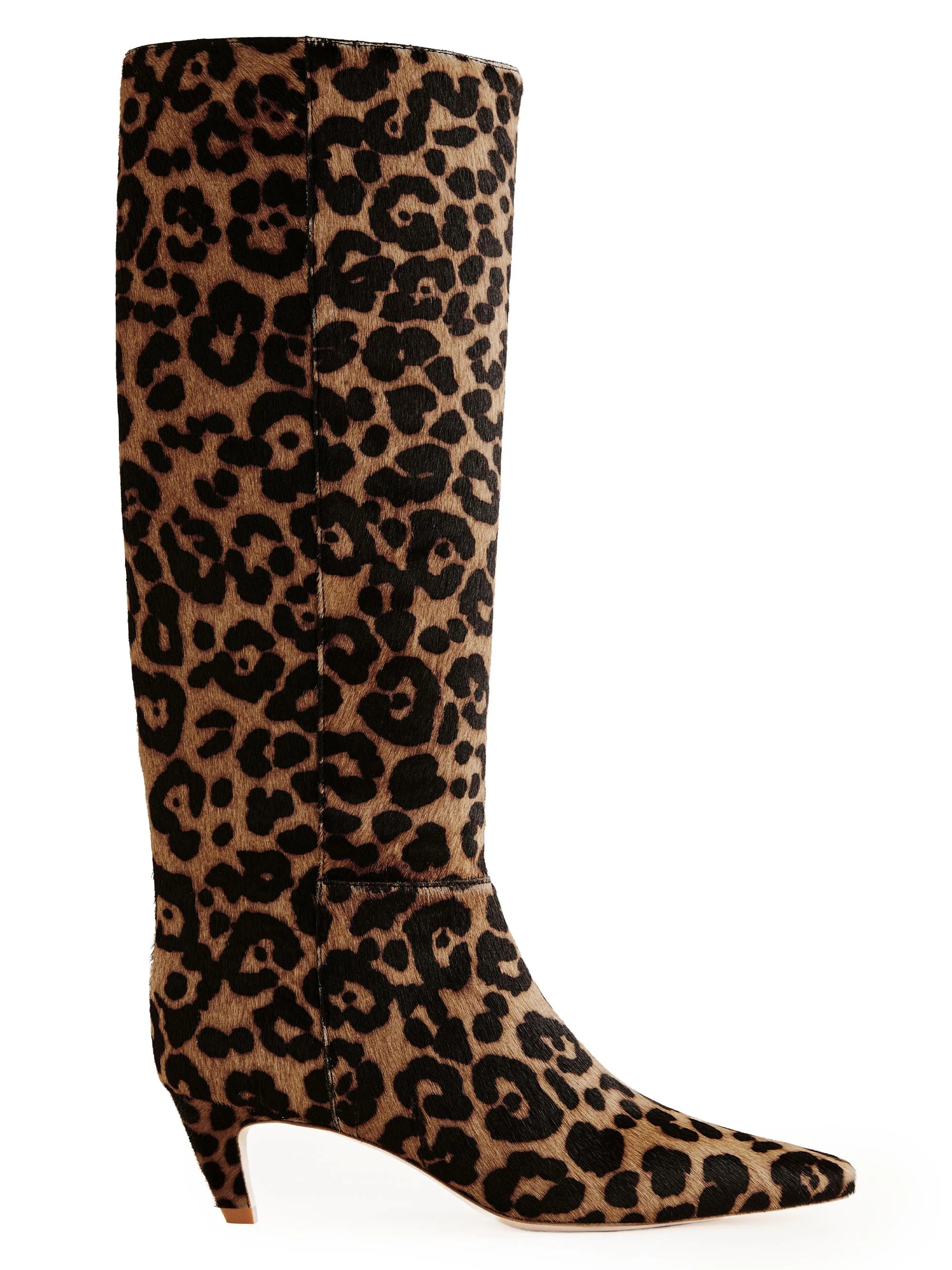 Women's Remy 50MM Leopard-Print Leather Knee-High Boots - Leopard Haircalf - 1