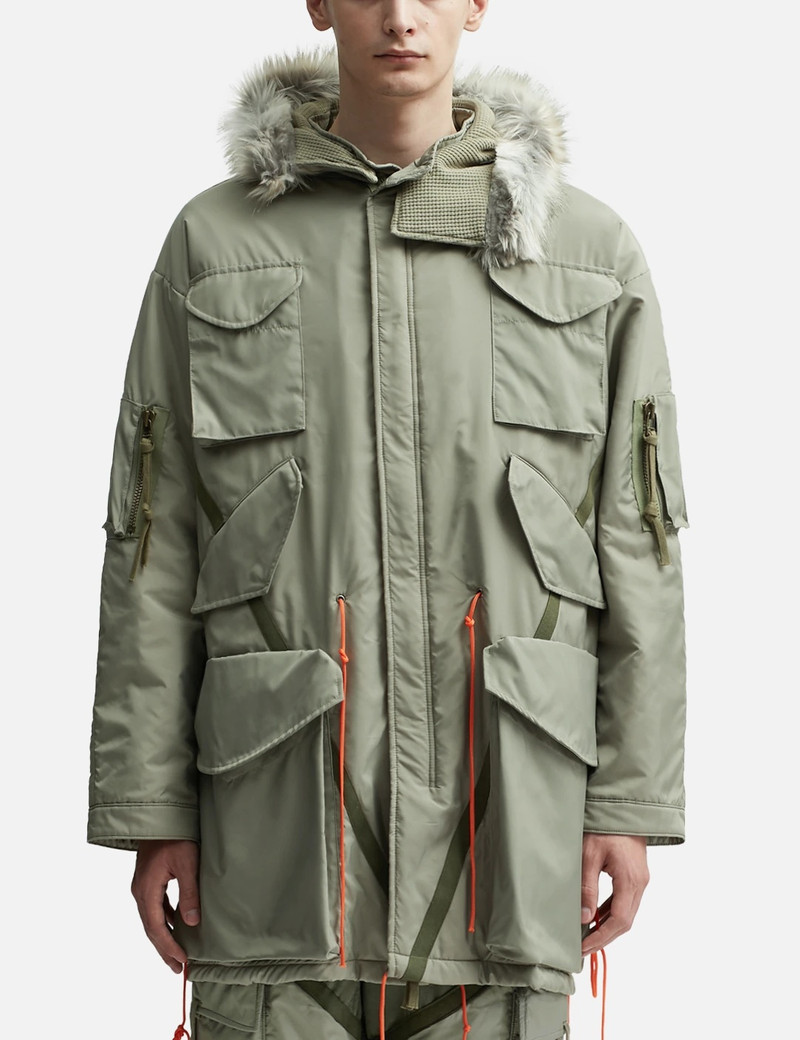 Greg Lauren ARMY NYLON FISHTAIL JACKET outlook