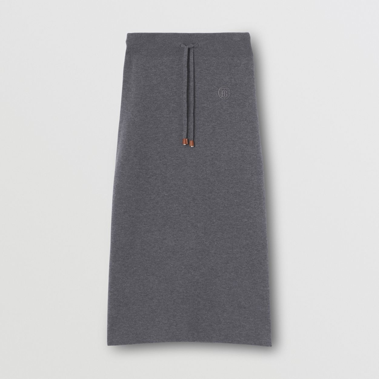 Monogram Motif Cashmere Cotton Blend Pencil Skirt - 1