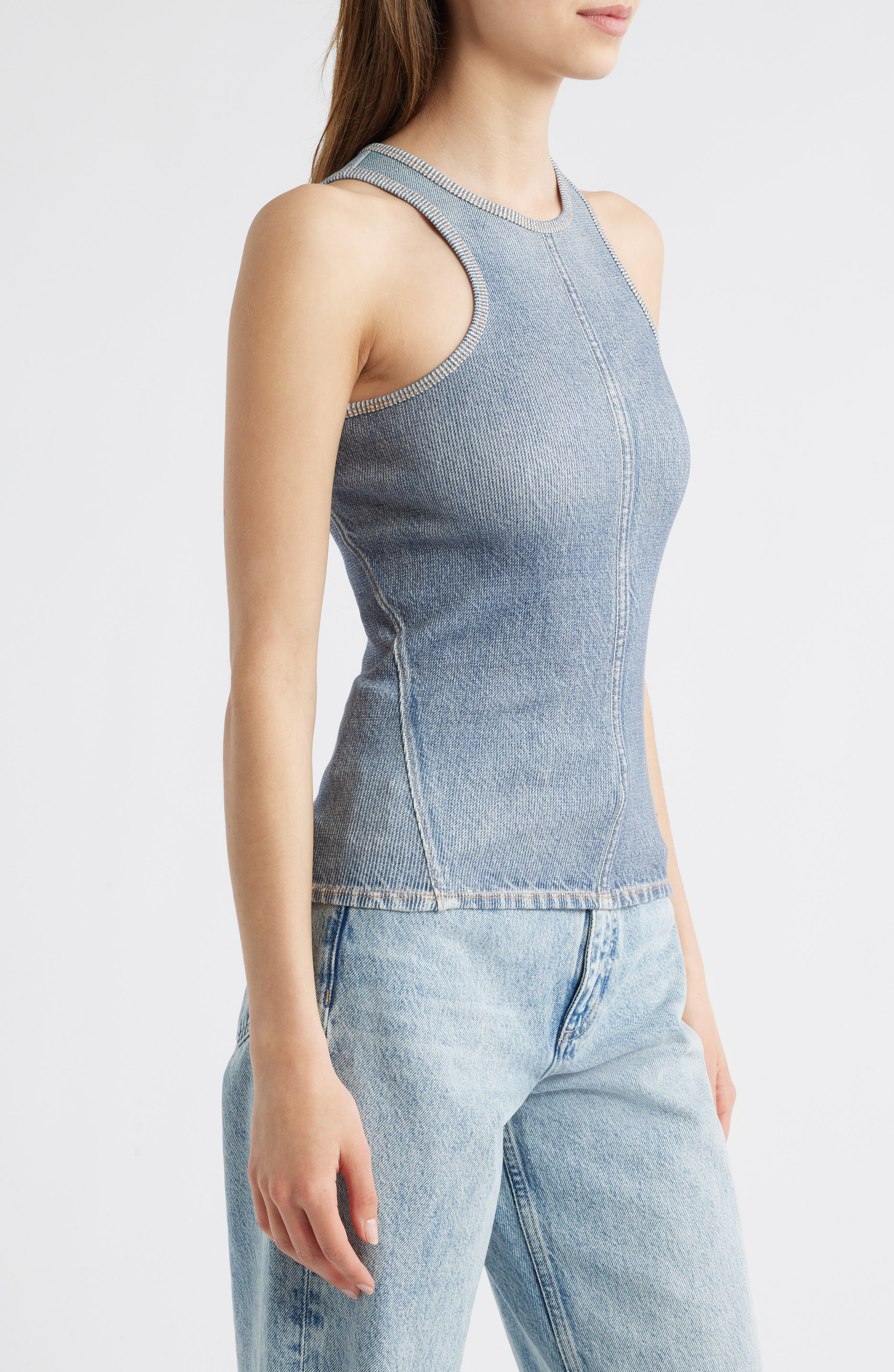 rag & bone Miramar Trompe l'Oeil Rib Jersey Tank in Antonia at Nordstrom - 3