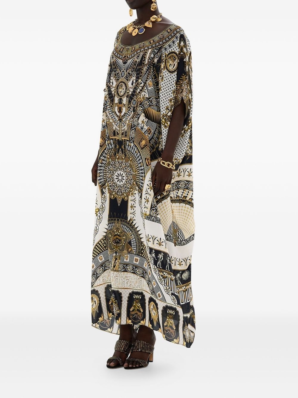 Temples of Dendara-print kaftan dress - 2