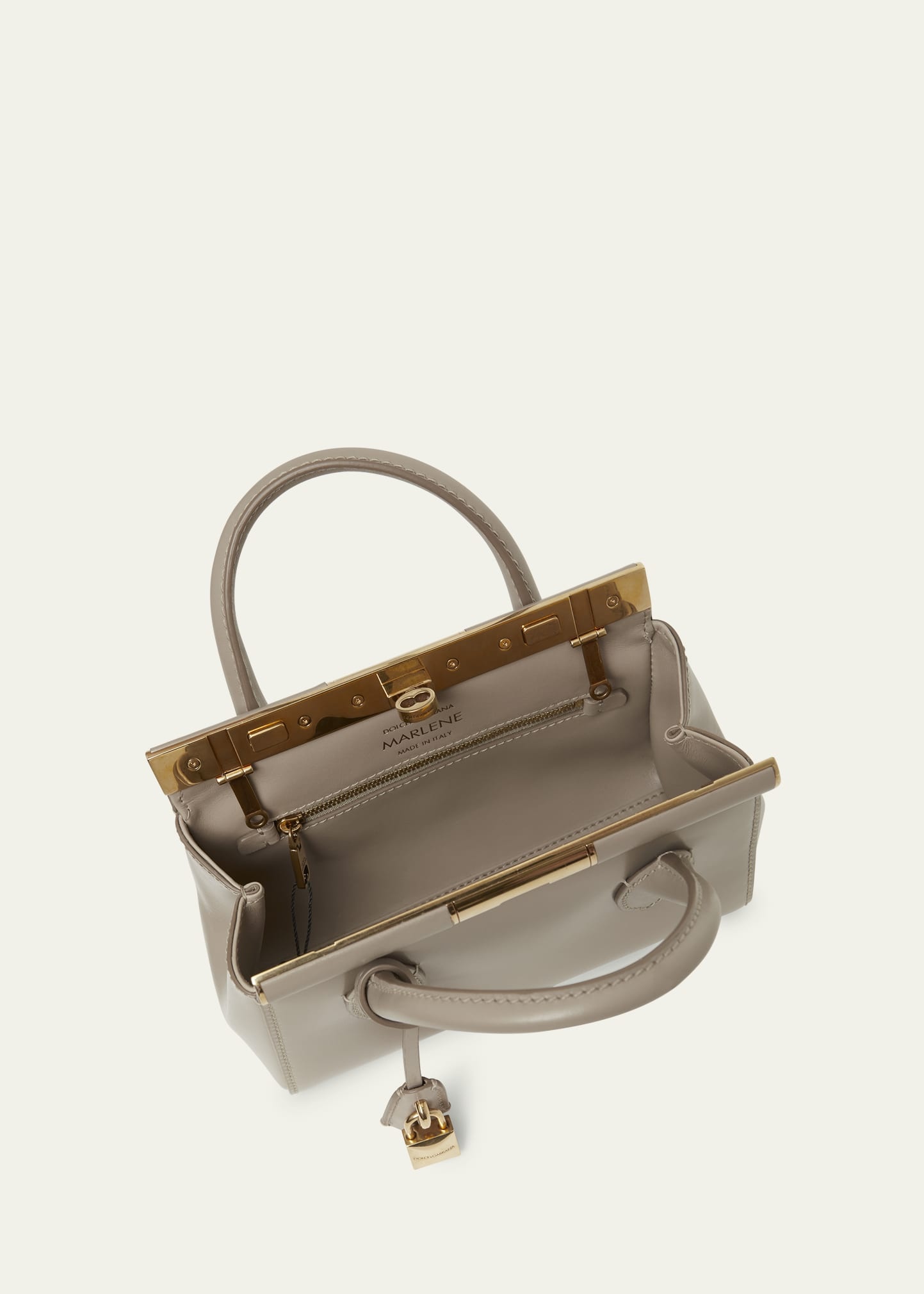 Marlene Small Leather Top-Handle Bag with Chain Strap - 4