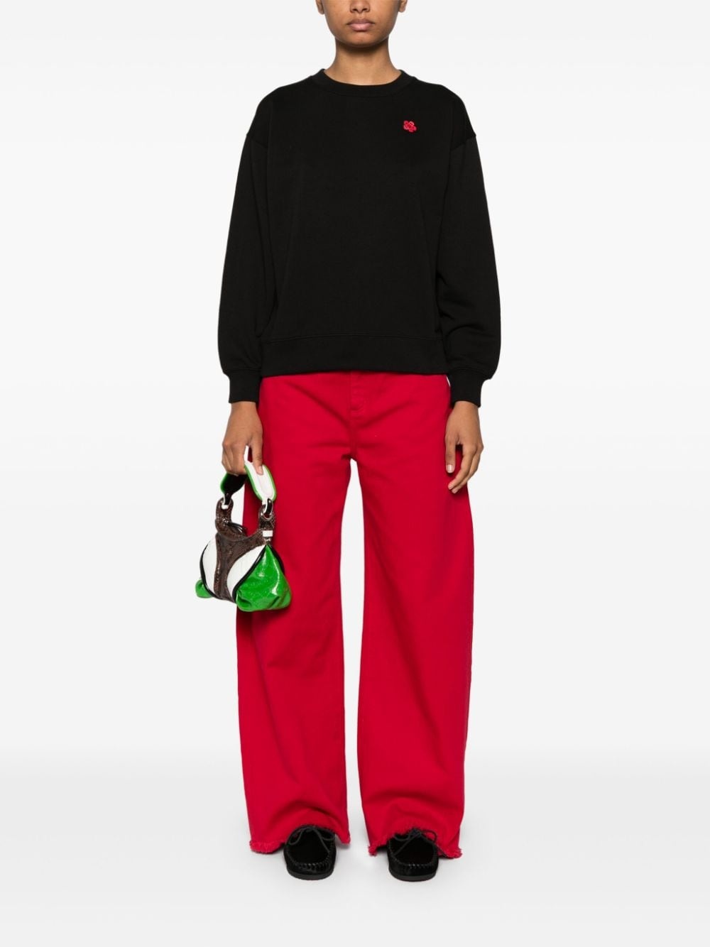Boke Flower-patch cotton sweatshirt - 2