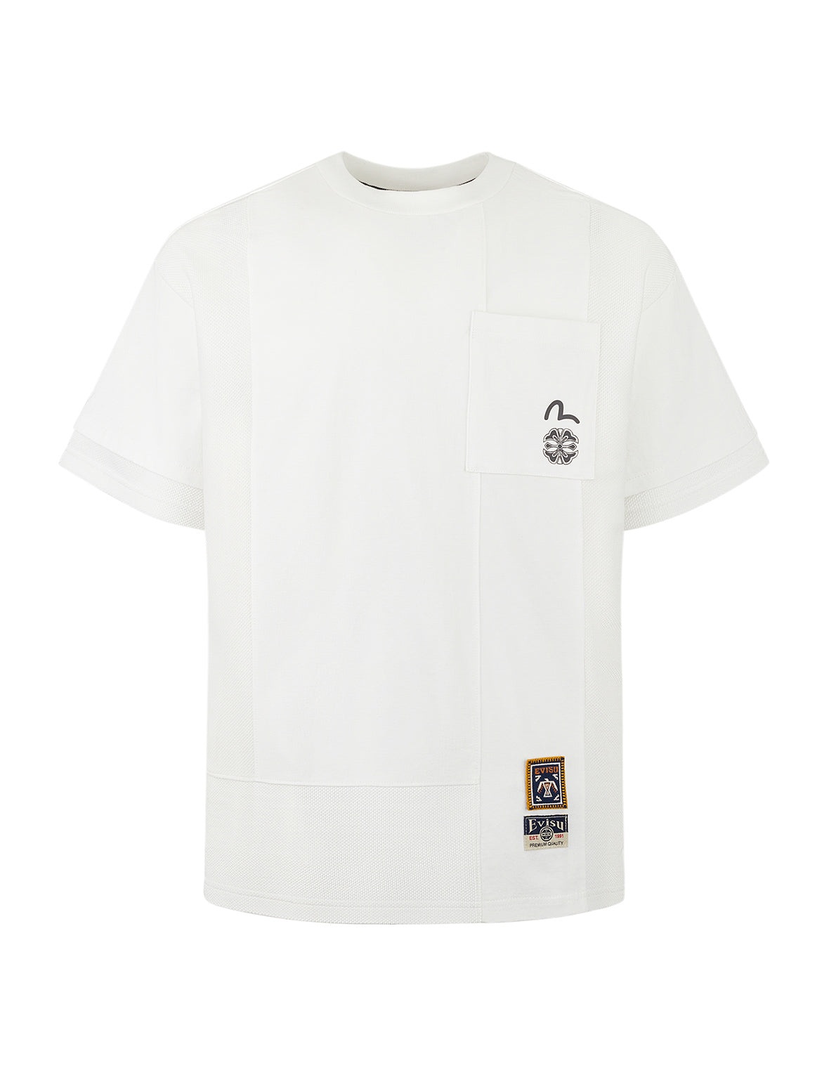 Multi-print and Fabric Blocking Relax Fit T-shirt - 11