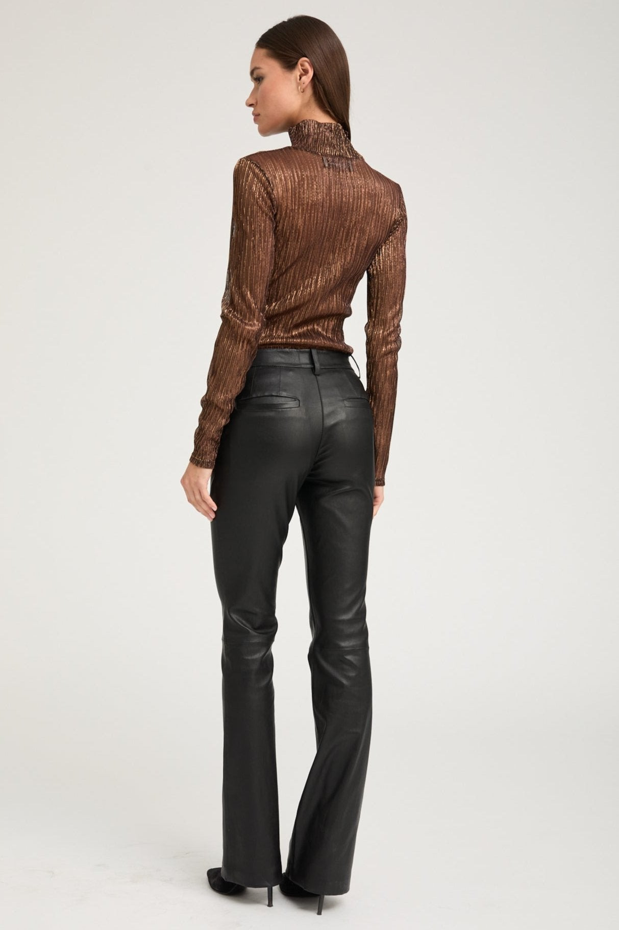 METALLIC BRONZE MOCK NECK - 5