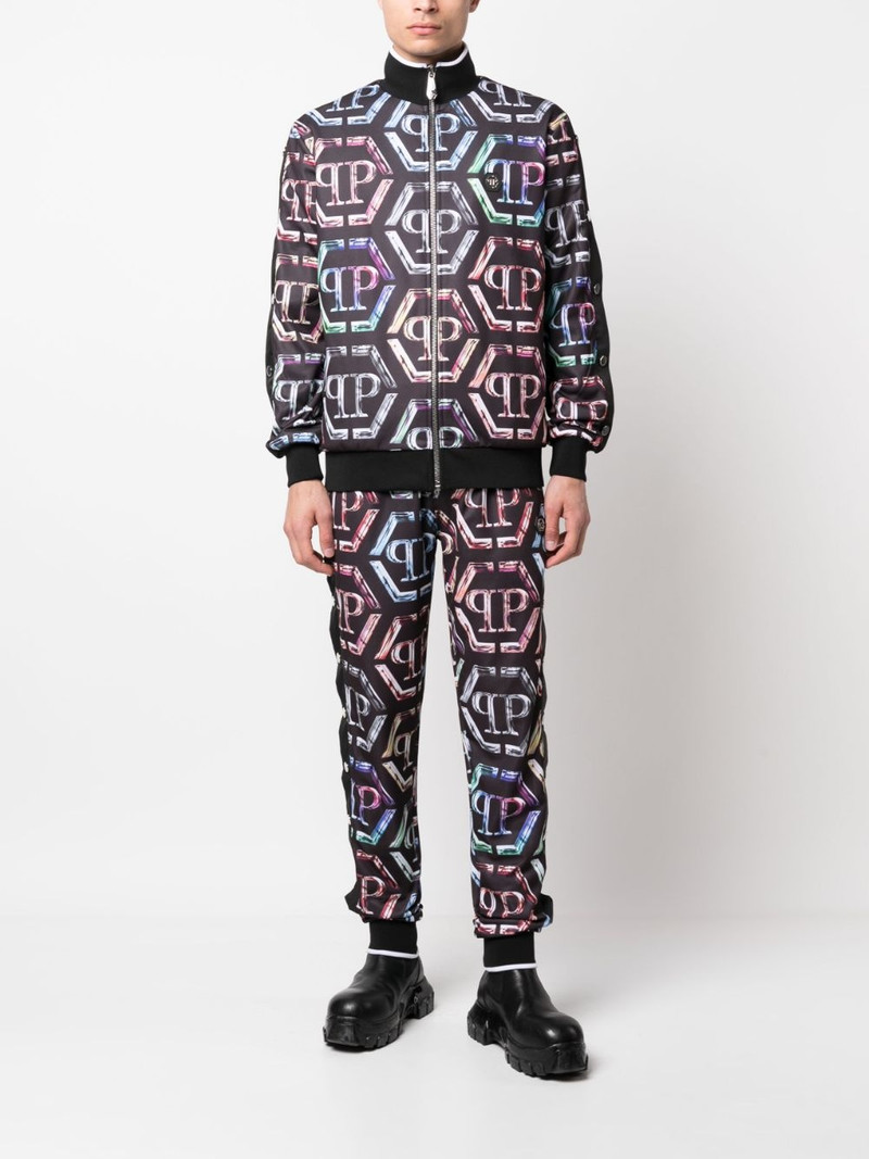 PHILIPP PLEIN logo-print stretch-cotton tracksuit outlook