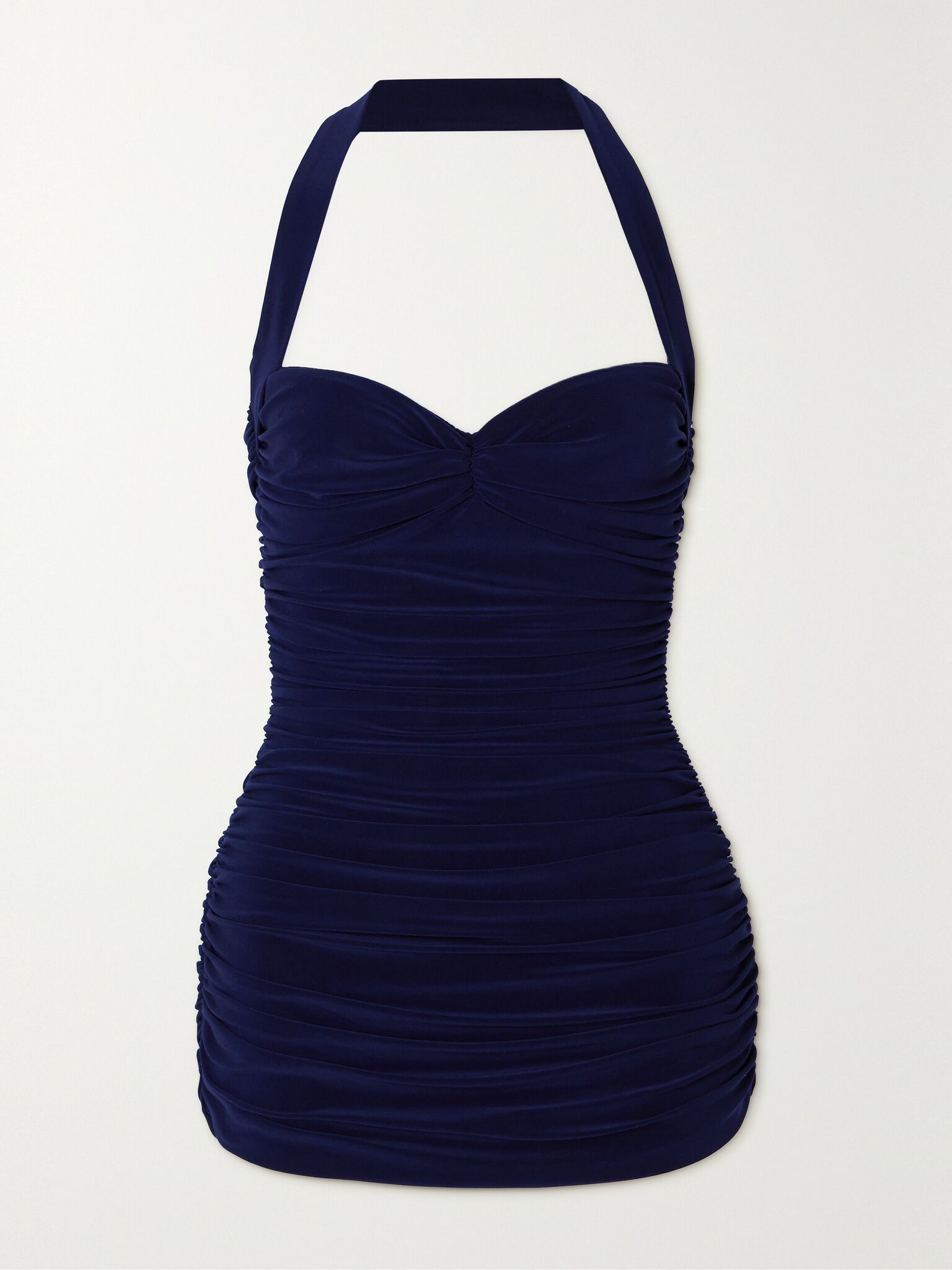 Bill Mio ruched halterneck swimsuit Navy - 1