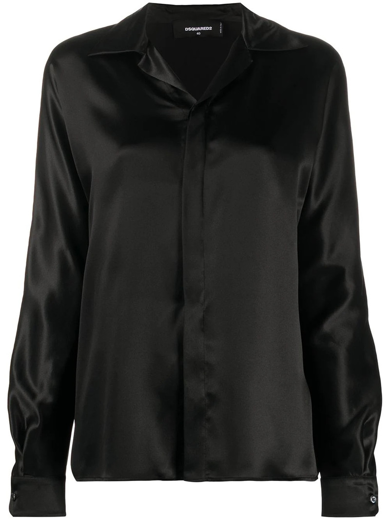open collar silk shirt 1