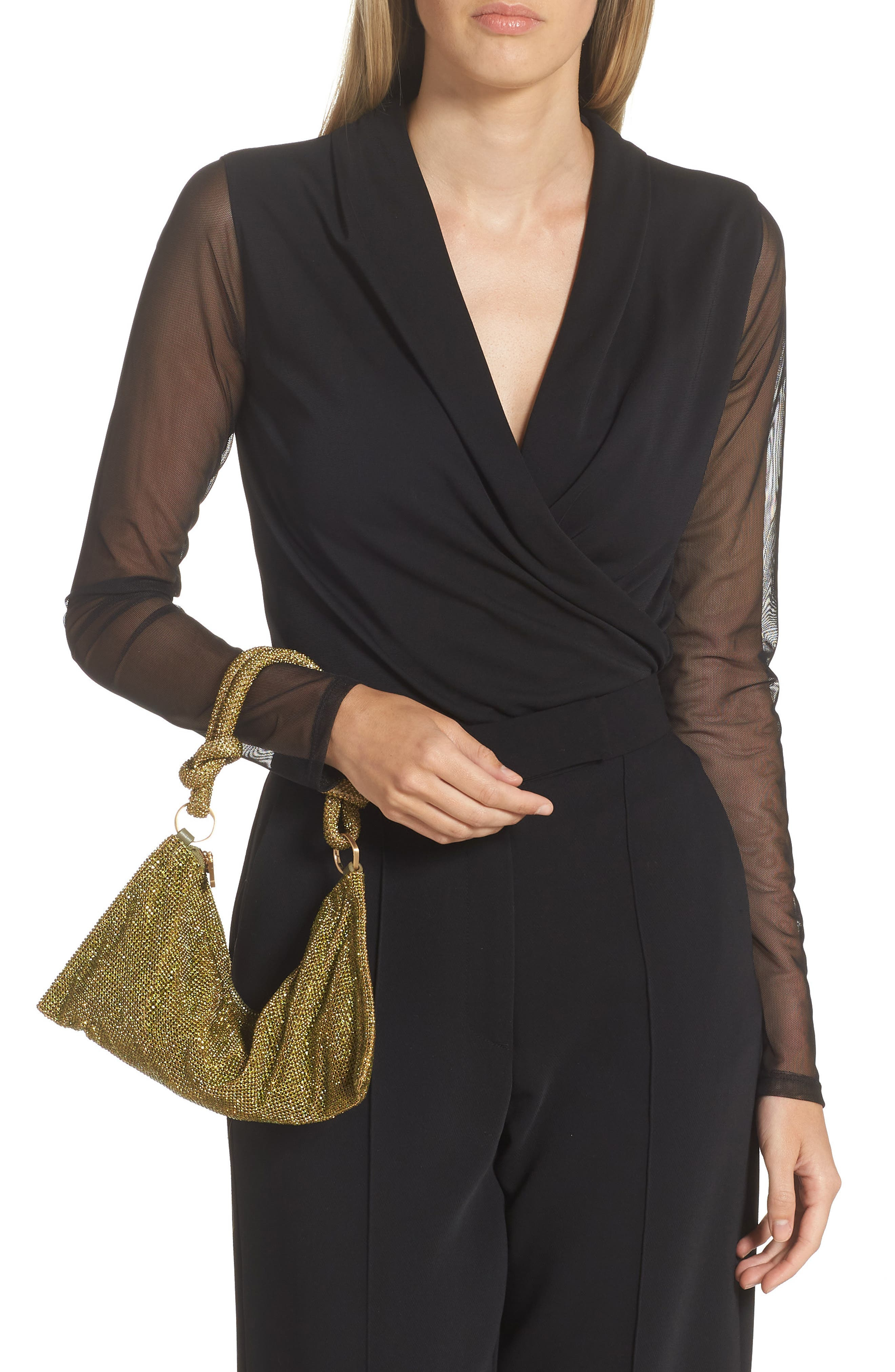 Cult Gaia Hera Nano Rhinestone Shoulder Bag in Fatigue at Nordstrom - 2
