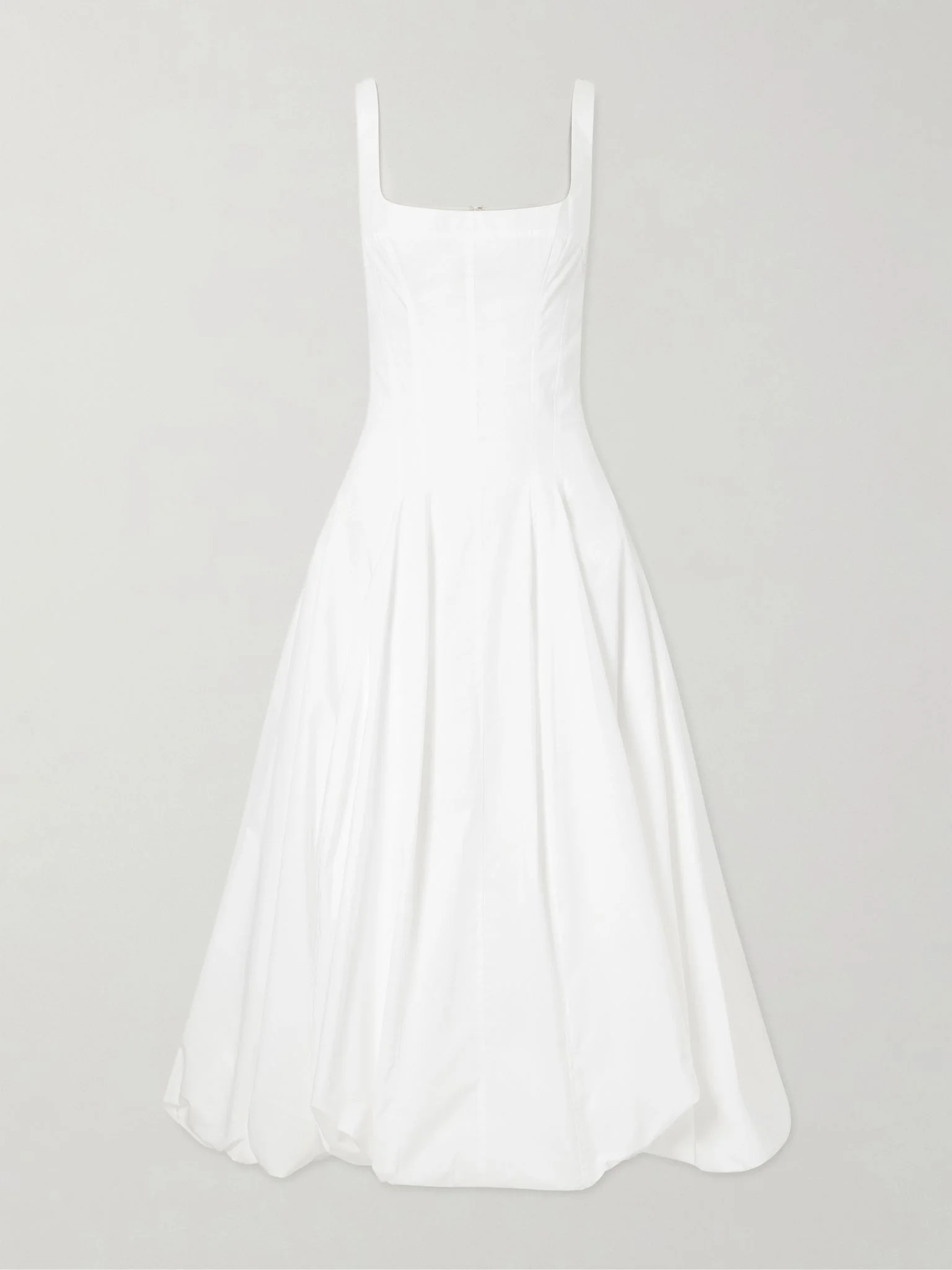 Hally pleated cotton-blend midi dress White - 1