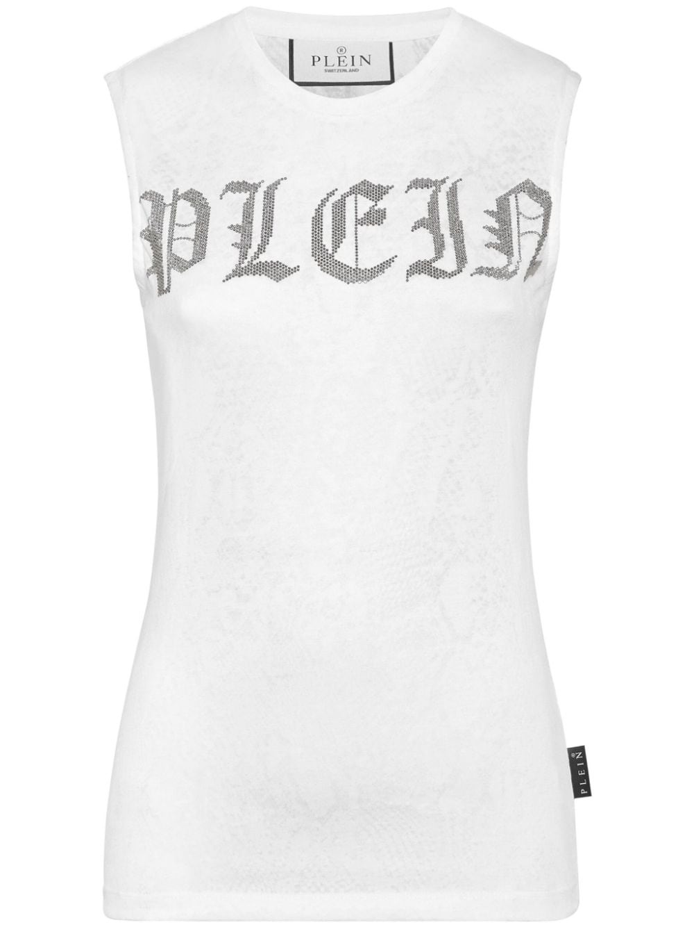 crystal-embellished logo-print tank top - 1