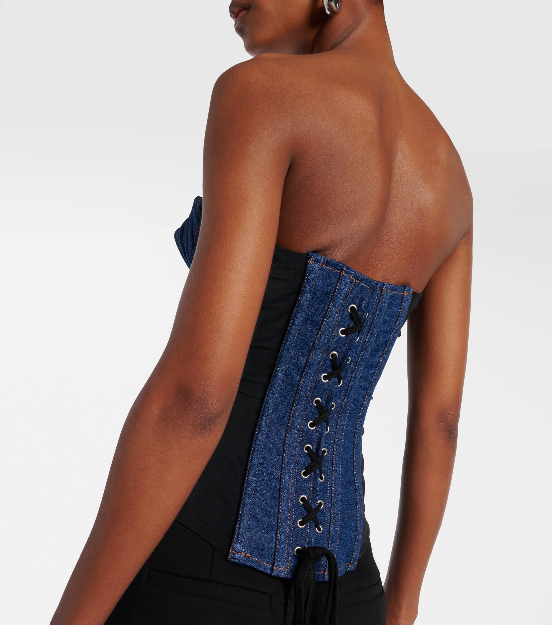 Paneled denim corset - 6