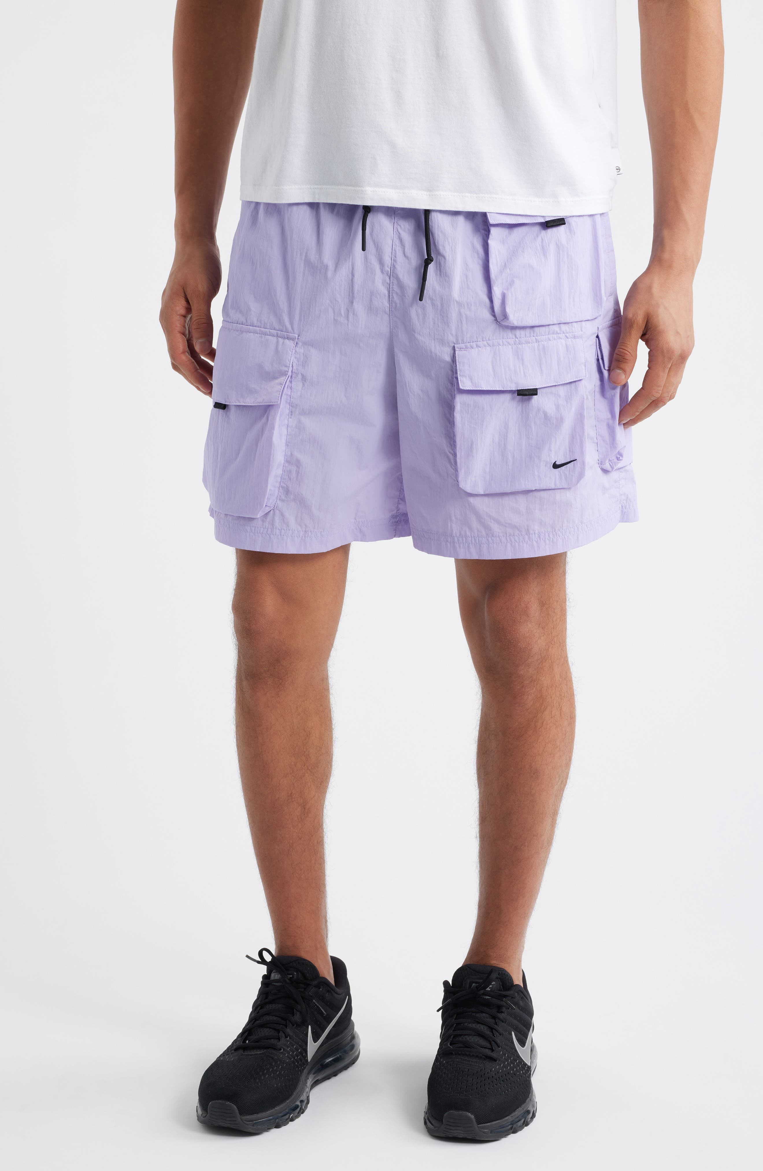 Nike Tech Woven Cargo Shorts in Hydrangeas/Black at Nordstrom - 1