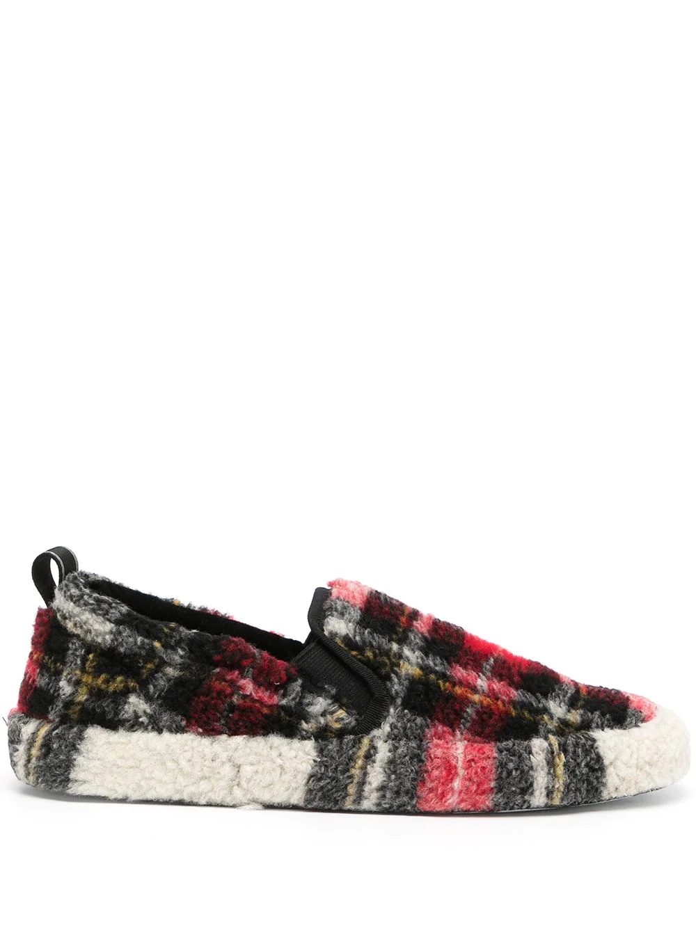 tartan eco-shearling slippers - 1