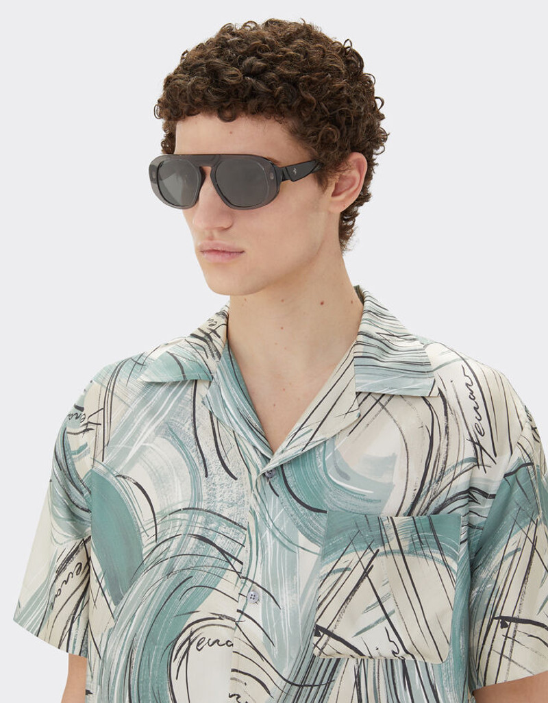 Ferrari Ferrari sunglasses in black acetate with polarised black lenses outlook