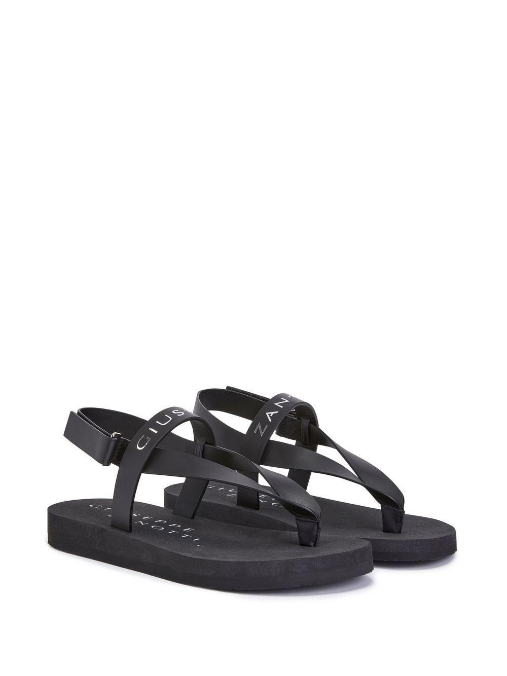 logo-print thong-strap sandals - 2