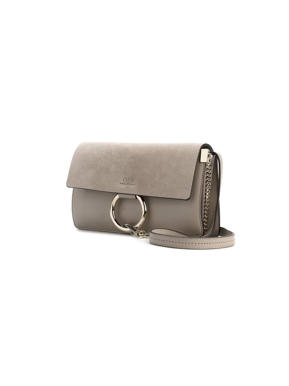 grey Faye Suede Shoulder Bag - 4