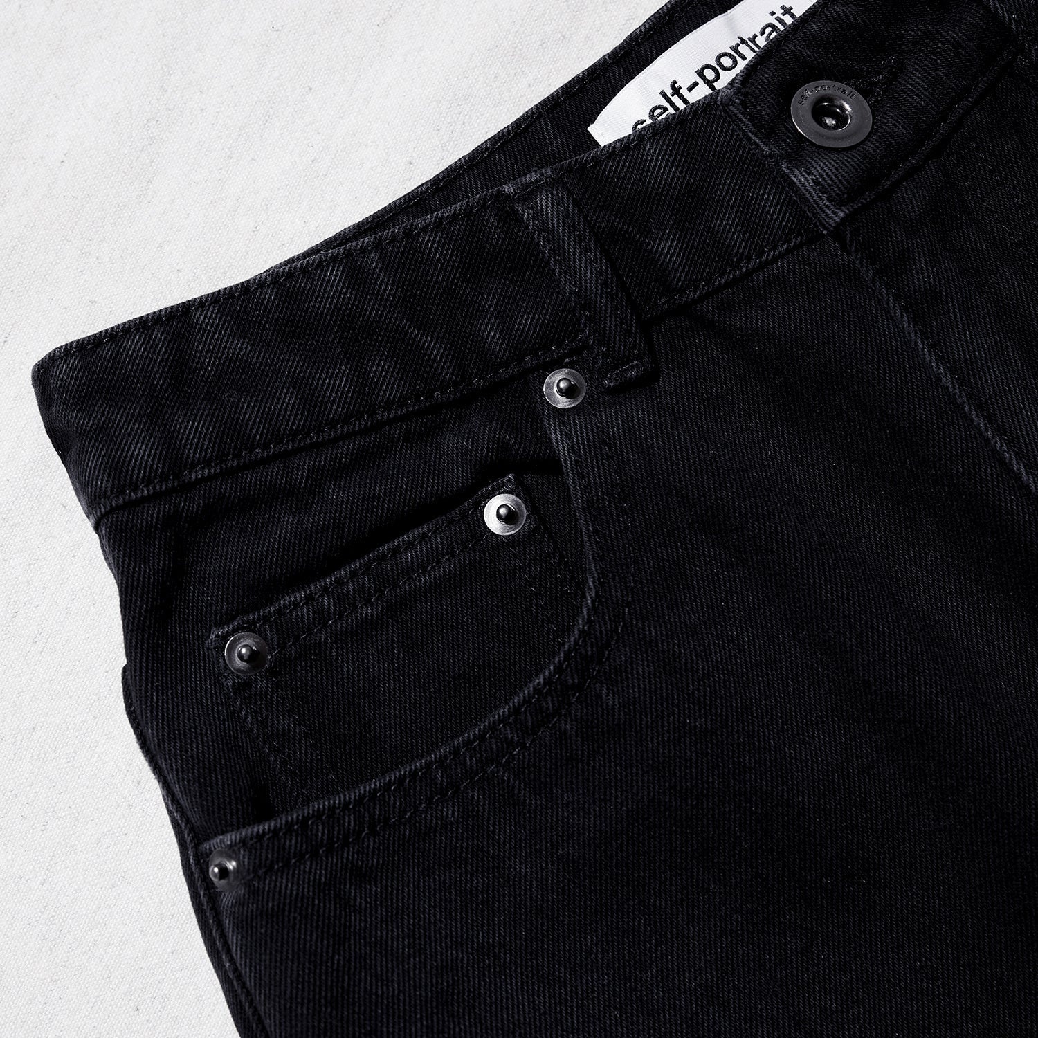 Black Denim High Rise Short - 4