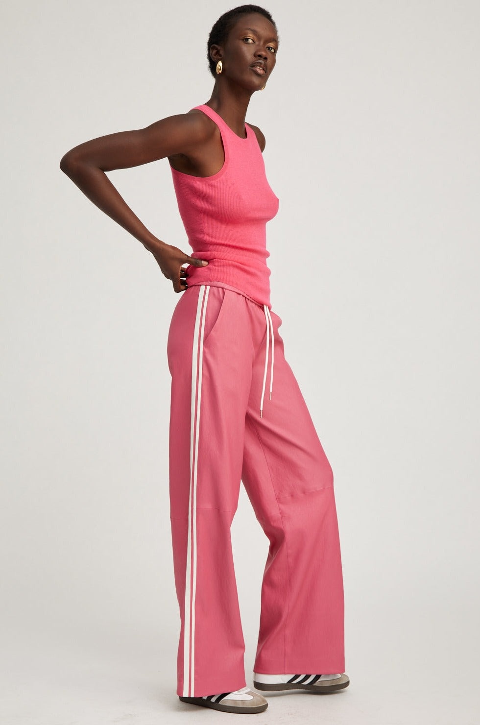 PINK CASHMERE RACER TANK - 3