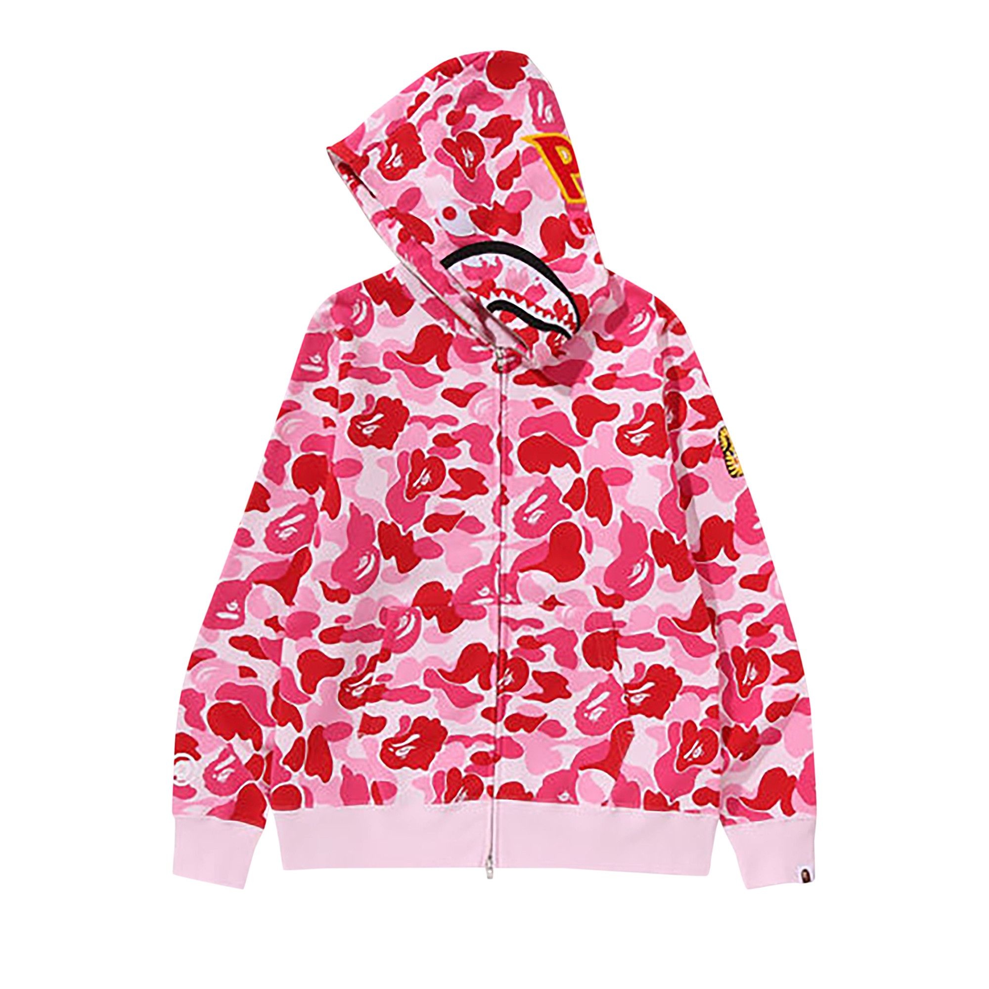 A BATHING APE® BAPE ABC Camo Shark Full Zip Hoodie 'Pink' | REVERSIBLE