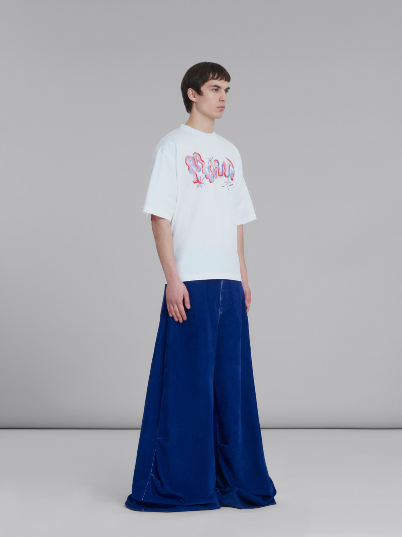 WHITE COTTON T-SHIRT WITH MARNI WHIRL PRINT 5