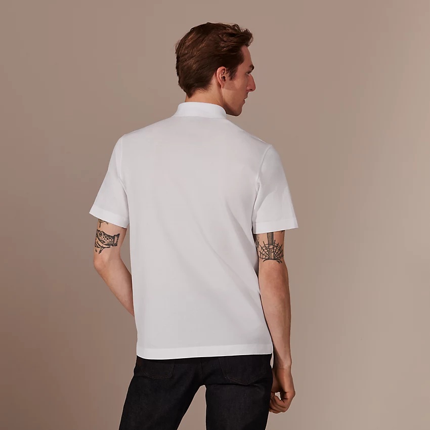 H embroidered buttoned polo shirt - 2