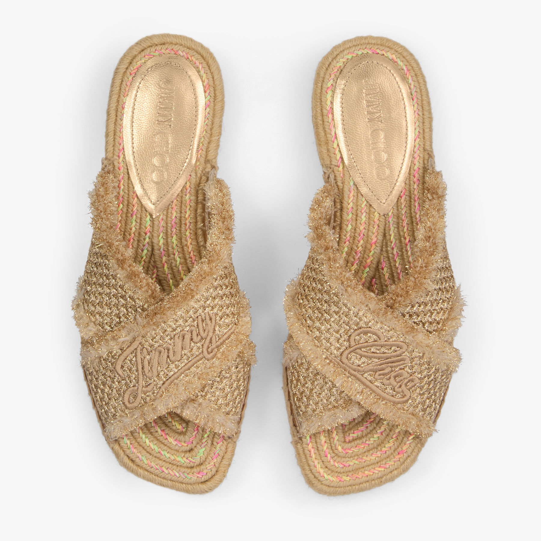 Aciel Sandal Flat
Gold Woven Fabric Sandals - 3