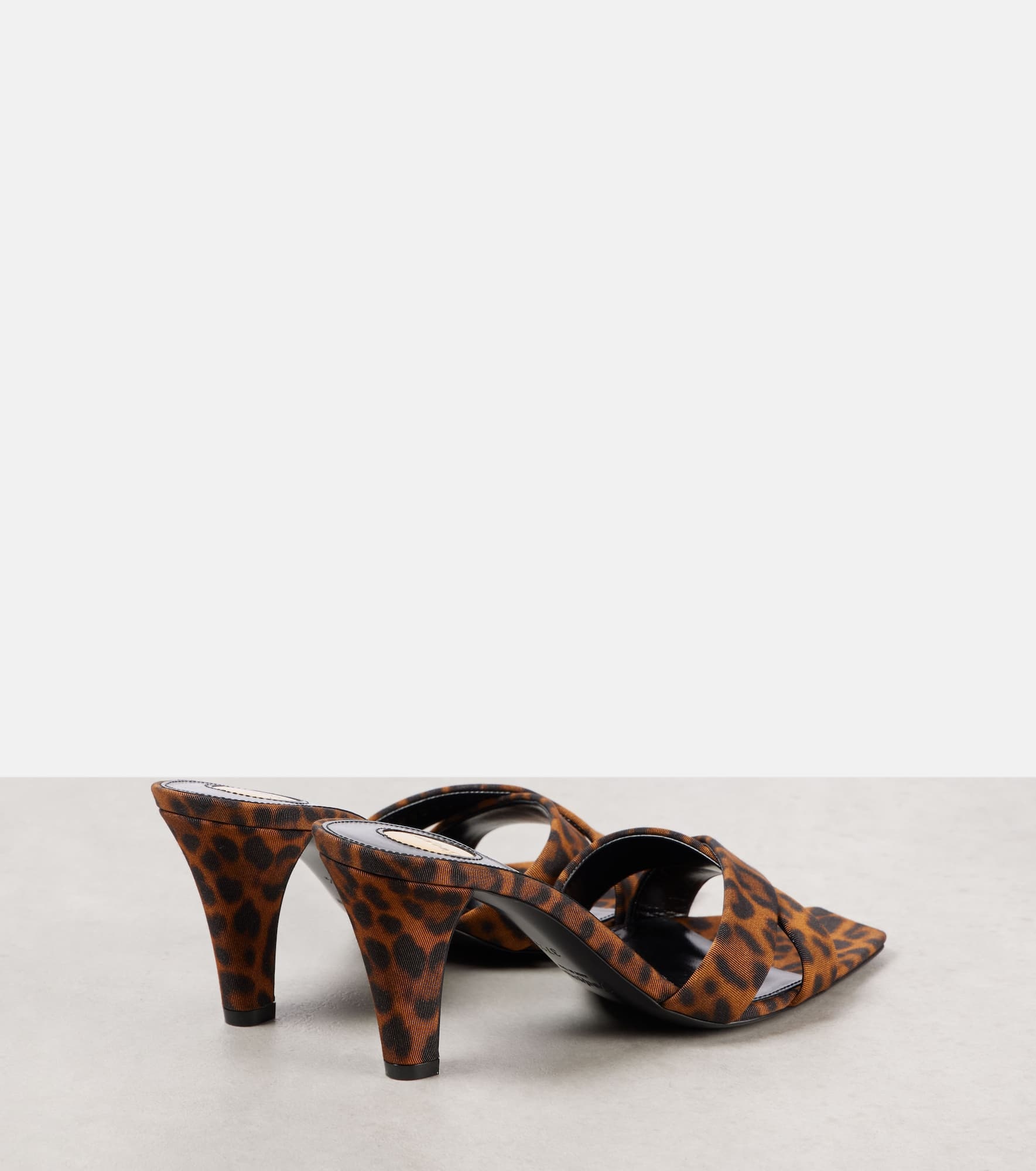Jill 75 leopard-print satin mules - 2