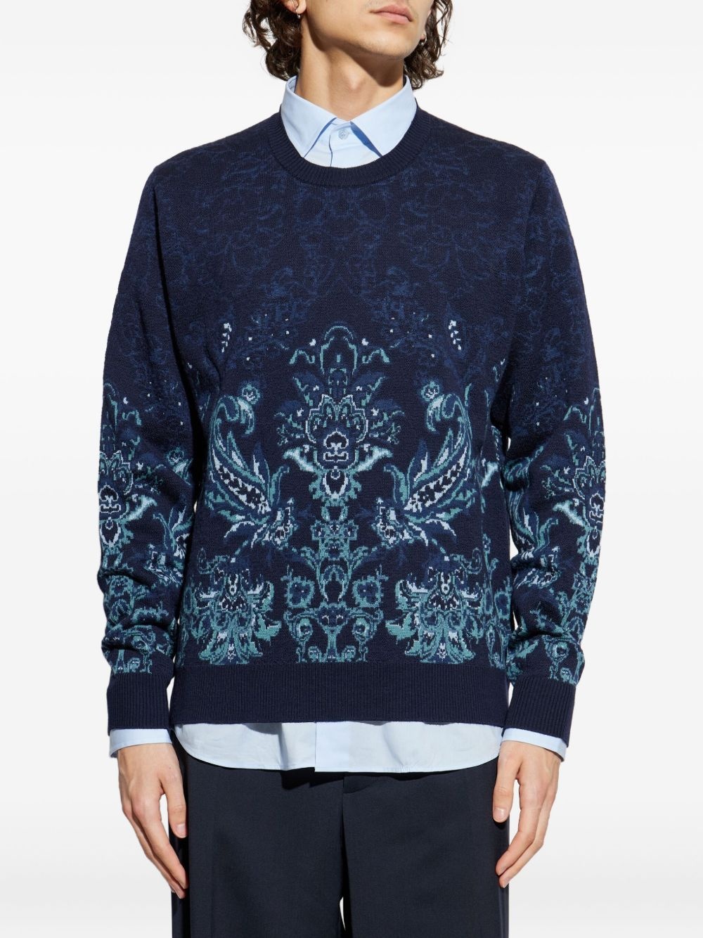 floral-jacquard sweater - 3