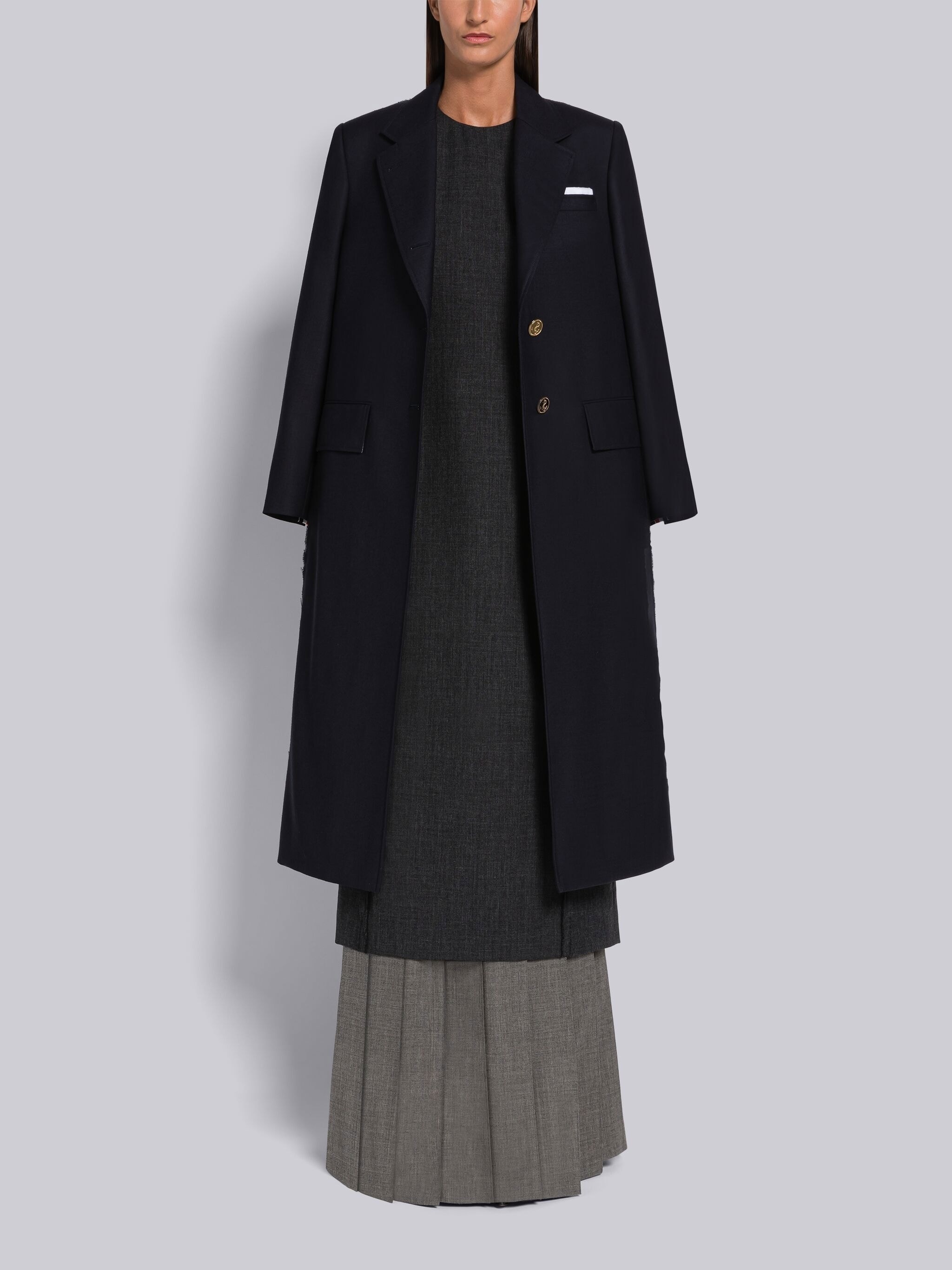 2-Ply Fresco Raw Edge Wide Lapel Overcoat - 4