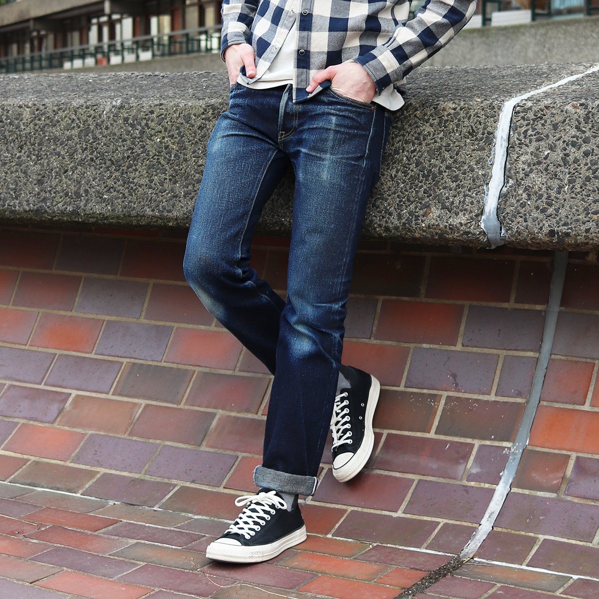IH-666S-19L 19oz Left Hand Twill Selvedge Denim Slim Straight Cut Jeans - Indigo - 4