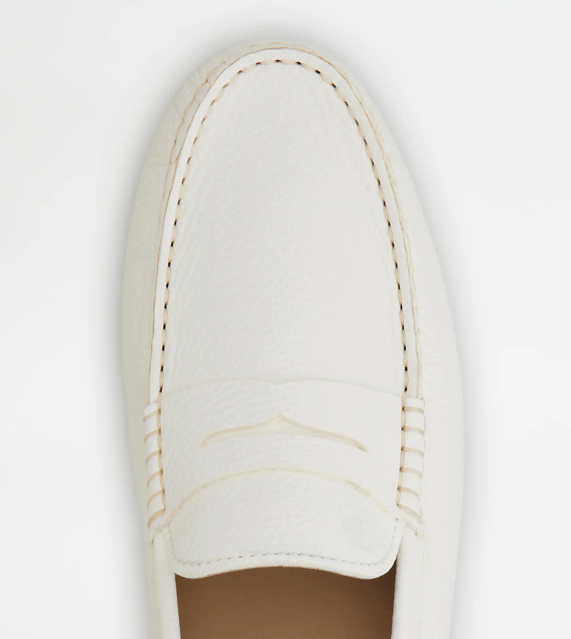 GOMMINO DRIVING SHOES IN LEATHER - WHITE - 5