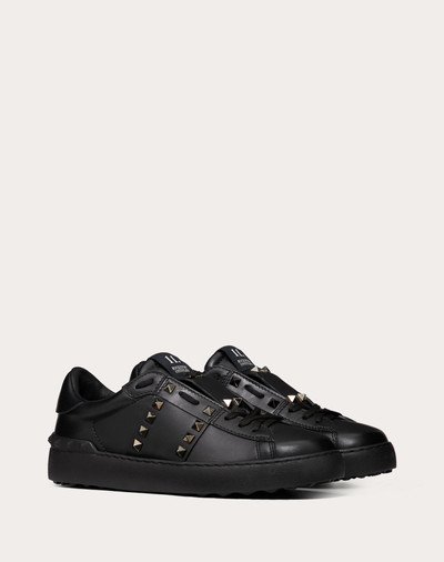 Valentino Rockstud Untitled Noir Calfskin Leather Sneaker outlook