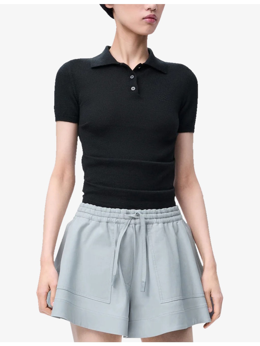 Anagram-Embroidered Slim-Fit Stretch Cashmere and Silk-Blend Polo Shirt - 3