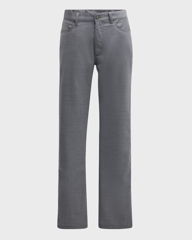 ZEGNA Men's Natural Comfort Wool 5-Pocket Pants outlook
