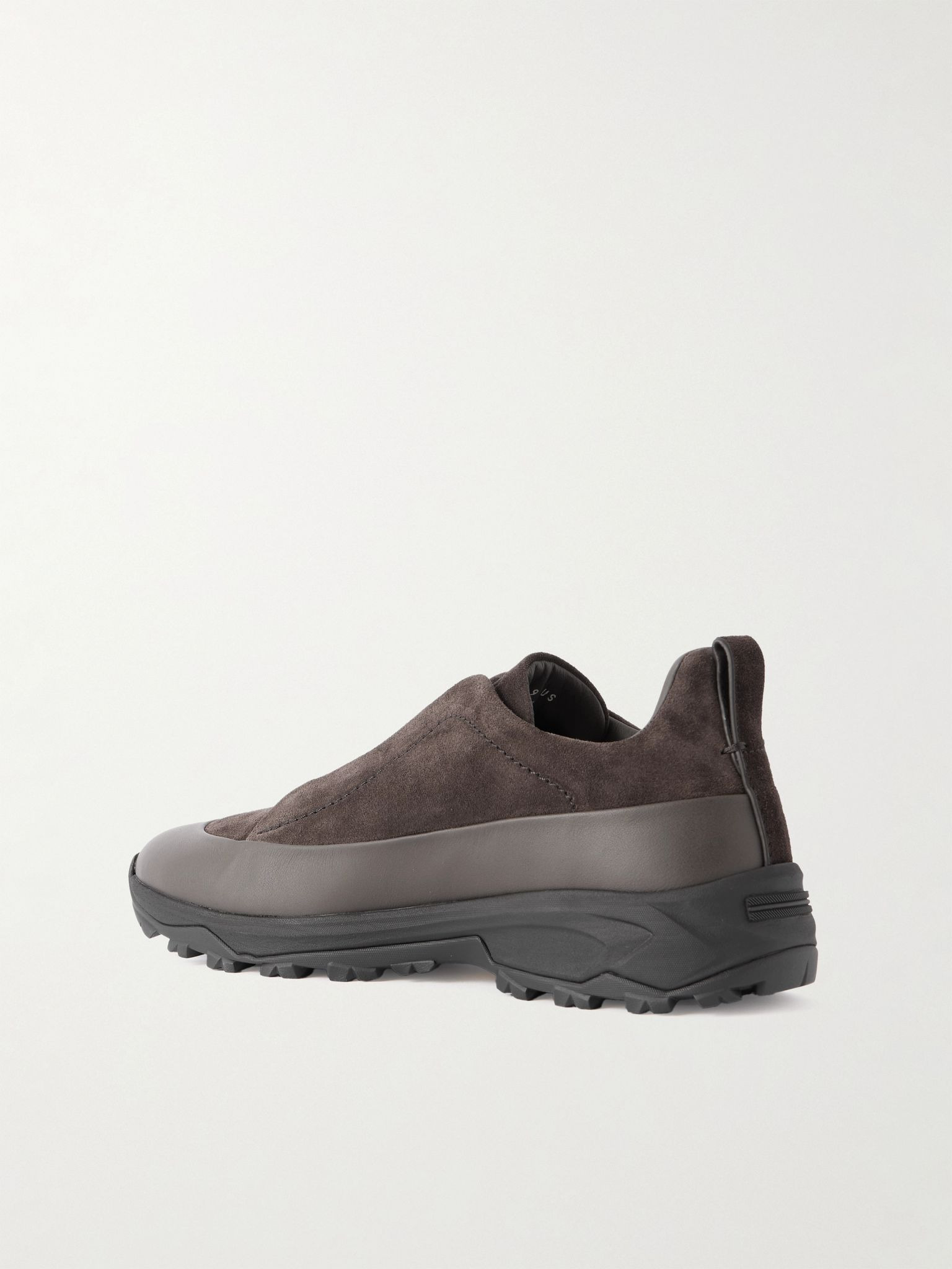 Triple Stitch™ Monte Rubber-Trimmed Suede Slip-On Sneakers Dark brown - 4