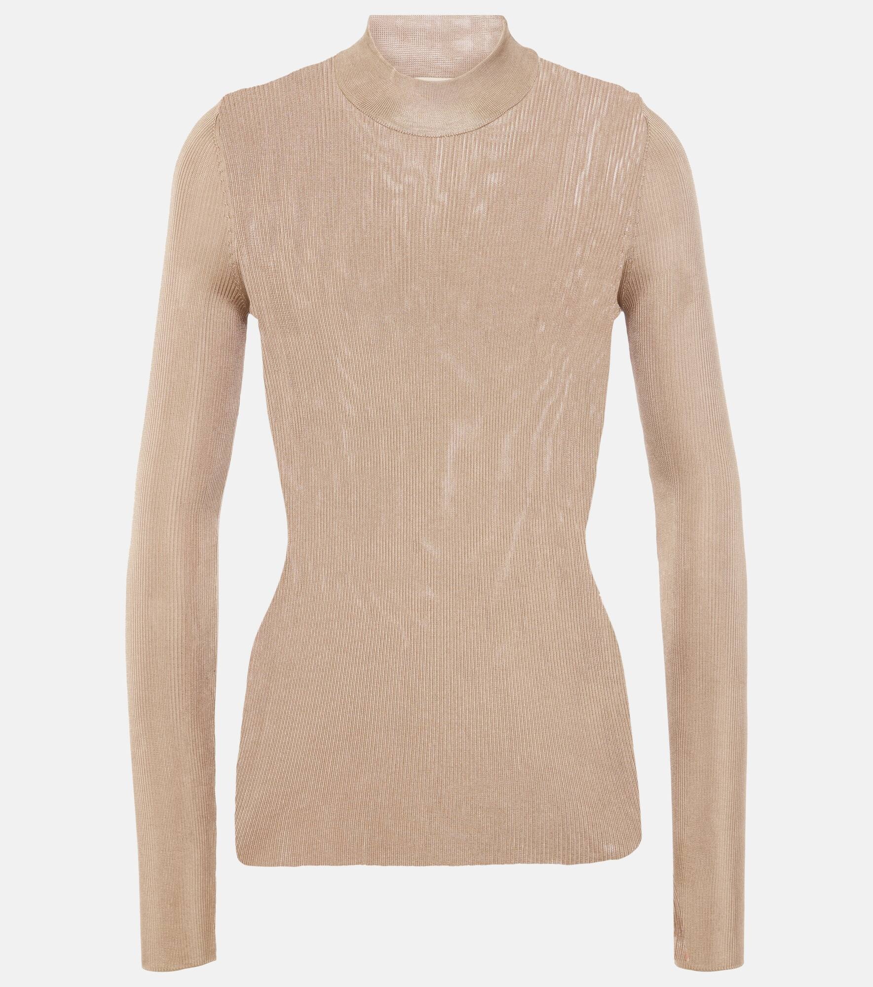 Ribbed-knit silk sweater - 2