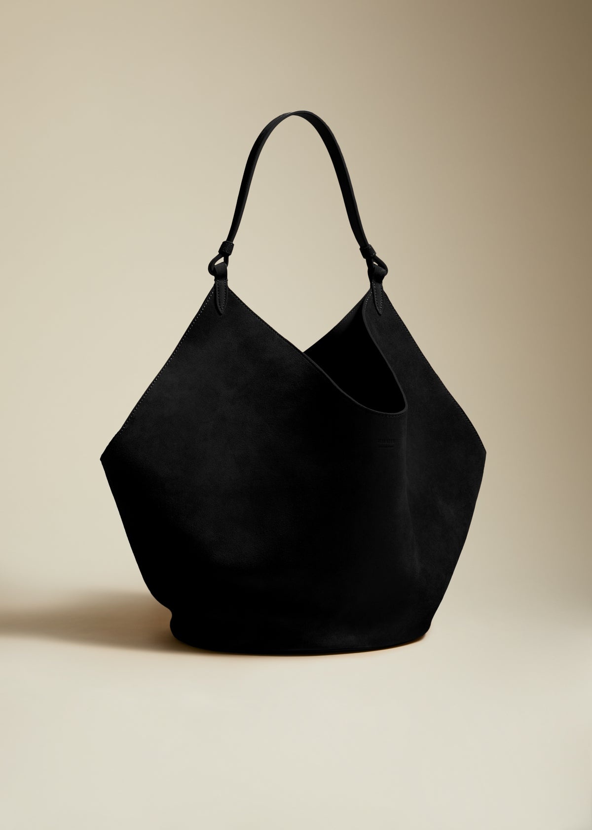 The Medium Lotus Tote in Black Suede - 1